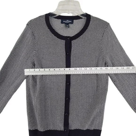 Land's End Outfitters Women's Button up Top Black and White Size S - Picture 5 of 10